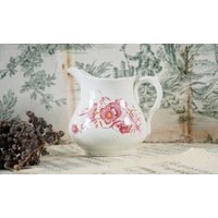 Milchkännchen - Societe Ceramique Rosa Blumen Kornblumen von HestiaBrocante