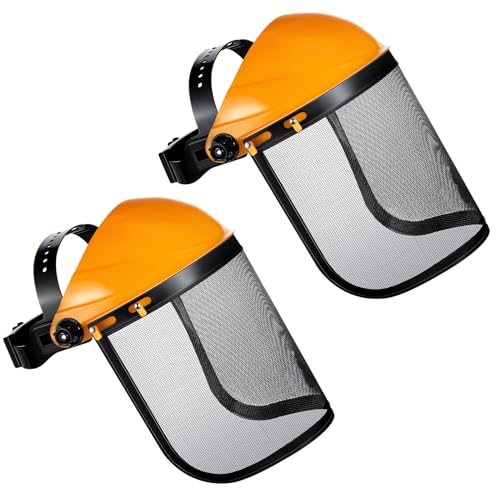 Hestya 2 Sicherheit Gesichtsschutz Helme Verstellbarer Schutzhelm mit Visier Kettensägen Helm Rasentrimmer Gesichtsschutz Gesichtsschutzschild Forst Hut für Gartenarbeit Holzeinschlag Rasen (Orange) Hestya 2 Sicherheit Gesichtsschutz Helme Verstellbarer Schutzhelm mit Visier Kettensägen Helm Rasentrimmer Gesichtsschutz Gesichtsschutzschild Forst Hut für Gartenarbeit Holzeinschlag Rasen (Orange) von Hestya