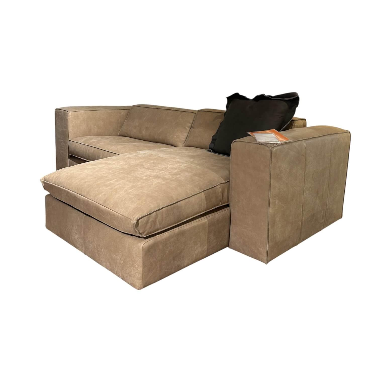 Ecksofa Sassari Leder S Africa Londra Braun Inklusive Rückenkissen von Het Anker