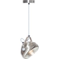 Nr.5 Scheinwerfer-Hängelampe Silber - Aus Vintage-Scheinwerfer Hängelampe Mit Eisenschnur von HetLichtlab