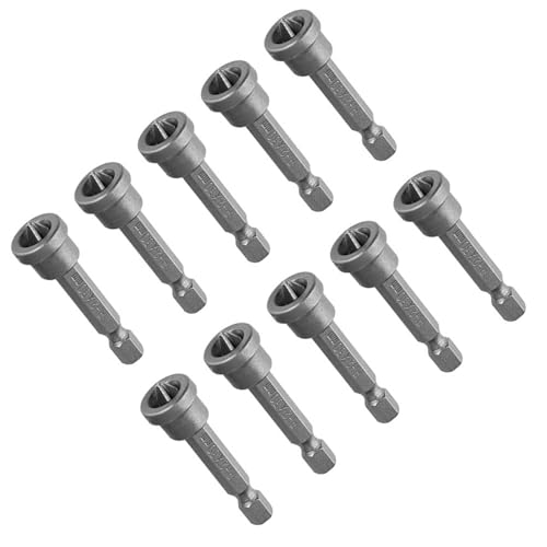 HETHLIF 10pcs Magnetpositionierungsfahrer Bits Hex Shank Magnetic Triver Bits Set Electric Power Treiber Set 50 Mm für Trockenbaupflasterplatten Lokalisieren von Hethlif