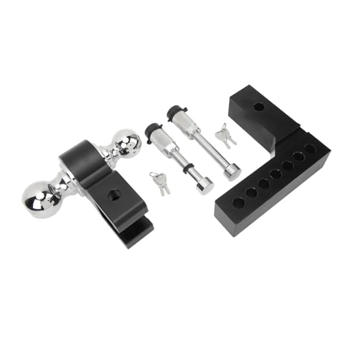 HETHLIF Anhängerkupplungskit, Verstellbare Anhängerkupplungsanhänger -Anhängerkupplungskugelmontage 12500 Lbs Kapazität Edelstahl für 2 Zoll Schwere LKW GTW Traktionshakenempfänger (BLACK) von Hethlif