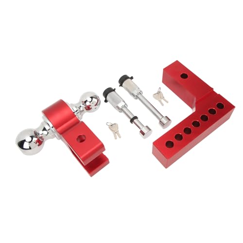 HETHLIF Anhängerkupplungskit, Verstellbare Anhängerkupplungsanhänger -Anhängerkupplungskugelmontage 12500 Lbs Kapazität Edelstahl für 2 Zoll Schwere LKW GTW Traktionshakenempfänger (Rot) von Hethlif