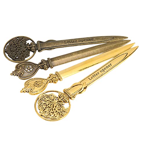 HETHLIF Brieföffner, Vintage Letter Opener Dekorative Buchstabenöffnungen mit Leichten und Kompakten Build 4 PCs Zinklegierung Buchstaben Eröffnungen für Haus- und Büroumgebungen HETHLIF Brieföffner, Vintage Letter Opener Dekorative Buchstabenöffnungen mit Leichten und Kompakten Build 4 PCs Zinklegierung Buchstaben Eröffnungen für Haus- und Büroumgebungen von Hethlif