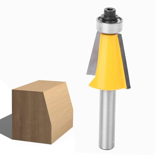 HETHLIF Chamfer Router Bit, Router Bits mit Lagerholzfräsenmahlen 8mm Schaftschalke Schrägrandkanten - Zum Trimmen und Schneiden (15°) von Hethlif
