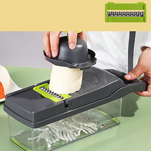 HETHLIF Gemüsehacker, Küche Essentials Food Chopper mit Behälter 15pcs Set mit 6 Austauschbaren Klingen 1.3x0.5x0.4in für Heimküche HETHLIF Gemüsehacker, Küche Essentials Food Chopper mit Behälter 15pcs Set mit 6 Austauschbaren Klingen 1.3x0.5x0.4in für Heimküche von Hethlif
