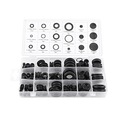 HETHLIF Gummi -Loch -Grommet, Gummi Loch Stecker Firewall Stecker 125pcs 18 Größen Elektrodraht Dichtung Sortiment Kit Kit von Hethlif