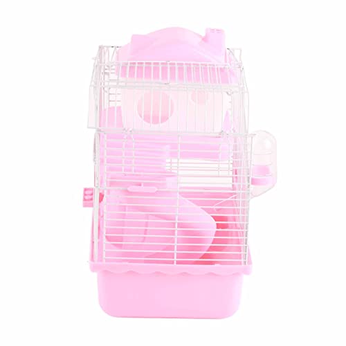 HETHLIF Hamster Käfig, Käfig für Haustier Jaula para Hamster Großer Space 2 Tier High Chassis Design Lebensraum für Haustier Kleine Tiere (PINK) von Hethlif