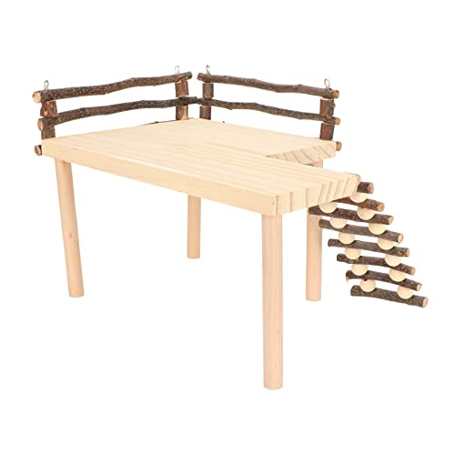 HETHLIF Hamster -Plattform, Kleintier Ramp Hamster Kletterspielzeug mit Kletterleiter Holz Kletterspielzeug Block Kletterplattform für das Essen von Ruhe von Hethlif