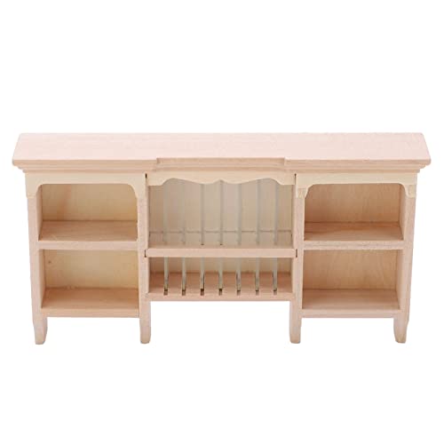 HETHLIF Miniatur -Lagerschrank, Puppenhausregalpuppenhausschrank Mini -Lagerregal 1/12 für Dollhouse Küche (Holzfarbe) von Hethlif
