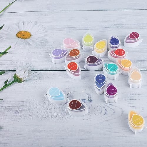 HETHLIF Sammlung von Aquarell -Tintenkissen, 40 Lebendige Farben Im Wassertropfen -Design, Bastelstempelkit für Scrapbooking-, Holz-, Stoff und Papierkunstprojekte von Hethlif