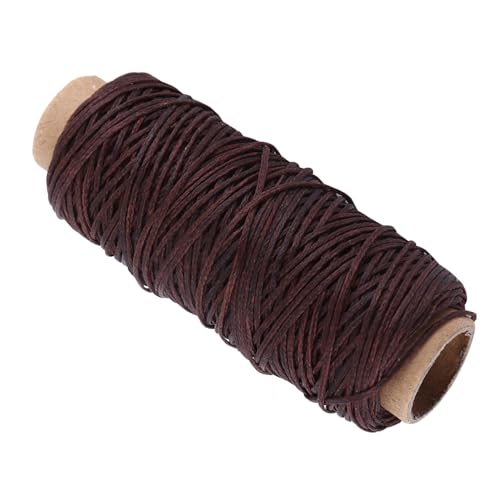 HETHLIF Wacher Faden, Polsterfaden Lederkabel 150d Flachnähtäume Waches Gewachselel 50 M Ledernähung Wacher Faden für Lederschuh Handnähte Basteln (Dunkelbraun) von Hethlif