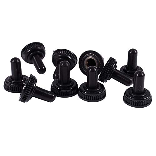 Hethlif 10 x Waterproof Toggle Switch Boot Cap Black Rubber Cover 6mm Diameter von Hethlif