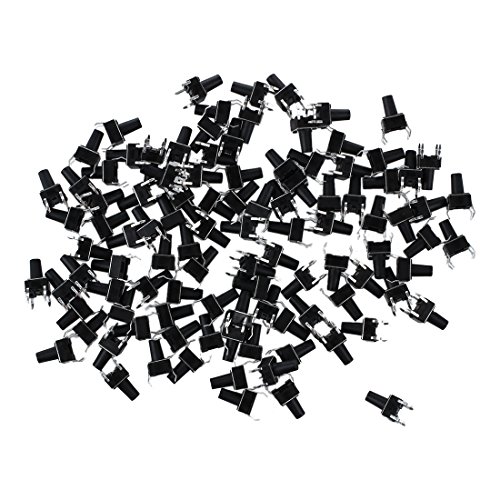 Hethlif 100 Stueck 6 x 6 mm x 9,5 mm PCB Momentary taktile Kontaktdruckknopf-Schalter 4 Pin DIP von Hethlif