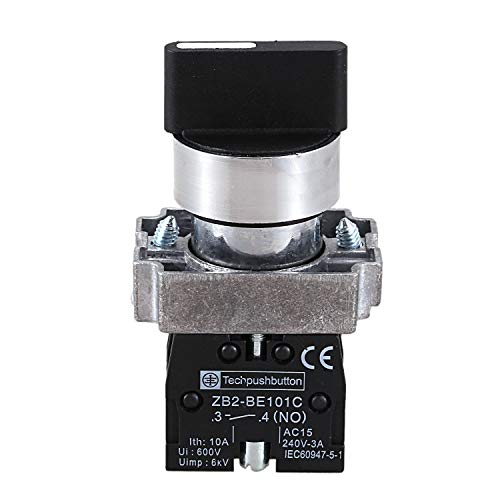 Hethlif 22mm Stromstoss 2 NO 3-Position Drehschalter Wahlschalter ZB2-BE101C Schwarz von Hethlif
