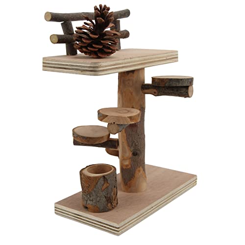 Hethlif Hamsterplattform, Hamster Käfigzubehör Hamster Spielzeug Zwei -Schicht -Design Holz Klettern Apfelholz, Kiefernkegel Verbundbrett für Hamstermäuse Kleine Tiere von Hethlif