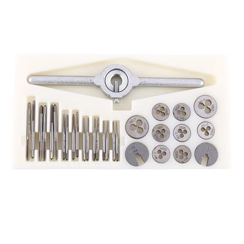 Hethlif Metrische Tipp- und Würfel -Set, Tippen Sie auf und Sterben Set Micro Tipp und Würfel Schraubengewinde auf Handwerkzeuge Kit 30pcs/ TAPS Stempelstempel für Gewindeverarbeitung und Tippen von Hethlif