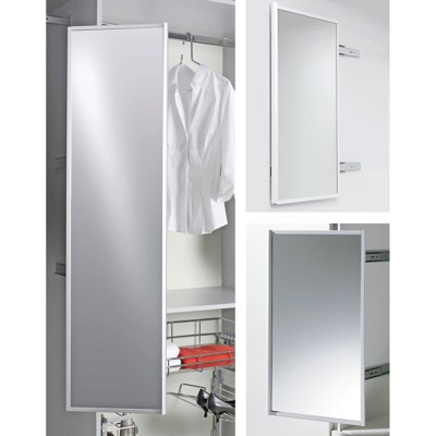 Badezimmer-Spiegel, 9079937,B 305mm,H 1155mm, Aluminium silber von Hettich