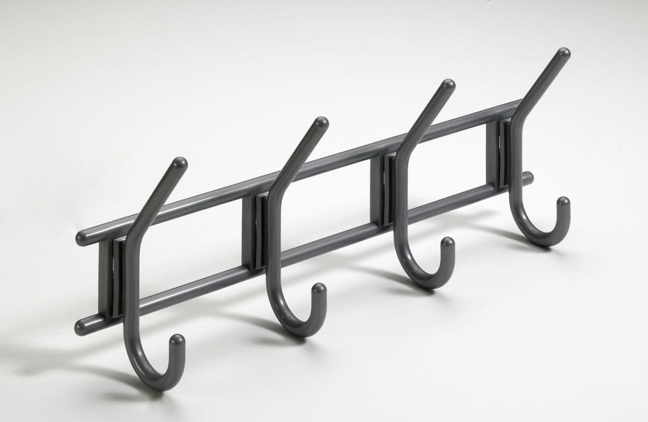 Garderobenhaken, 4 Haken, 370 x 150 x 70 mm, Kunststoff anthrazit Garderobenhaken, 4 Haken, 370 x 150 x 70 mm, Kunststoff anthrazit von Hettich