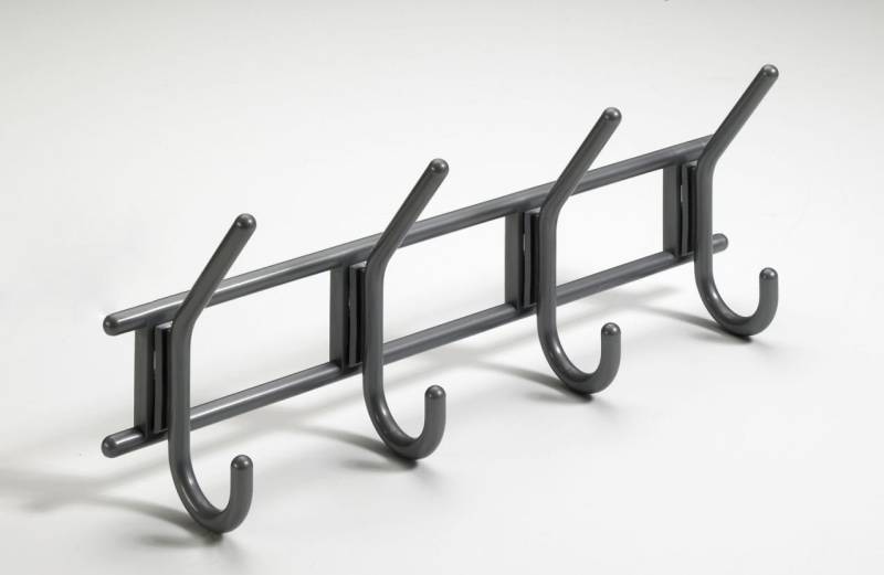 Garderobenhaken, 4 Haken, 370 x 150 x 70 mm, Kunststoff anthrazit Garderobenhaken, 4 Haken, 370 x 150 x 70 mm, Kunststoff anthrazit von Hettich