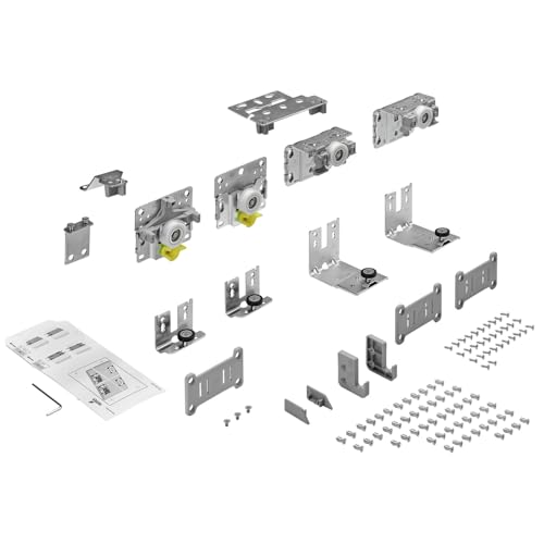 HETTICH 9242712 Silber Top Line L Schiebetürenbeschlag-Set für Schiebetüren, 2-türig Holzstärke 18-30 mm, rechts Alu eloxiert von Hettich