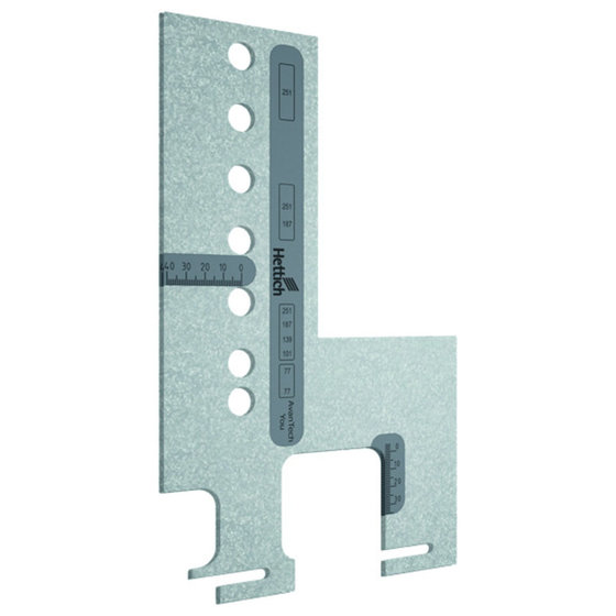 HETTICH - Blendenbefestigung-Bohrlehre, Practica, 9257320, Aluminium von Hettich