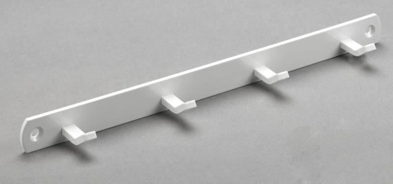 Haushaltsleiste, 4 Haken, 270 x 20 x 30 mm, Metall weiß Haushaltsleiste, 4 Haken, 270 x 20 x 30 mm, Metall weiß von Hettich