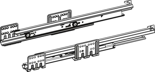 Hettich 9240931 ArciTech Vollauszüge Actro Silent 19mm NL 500mm 40kg li/re Push to Open, Belastbarkeit, 450 mm, Silber, Charge : 40 kg von Hettich