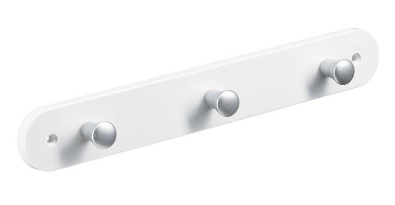 Hettich Garderobenleiste 3 Haken 28,0 x 4,0 x 0,8 cm weiß von HETTICH