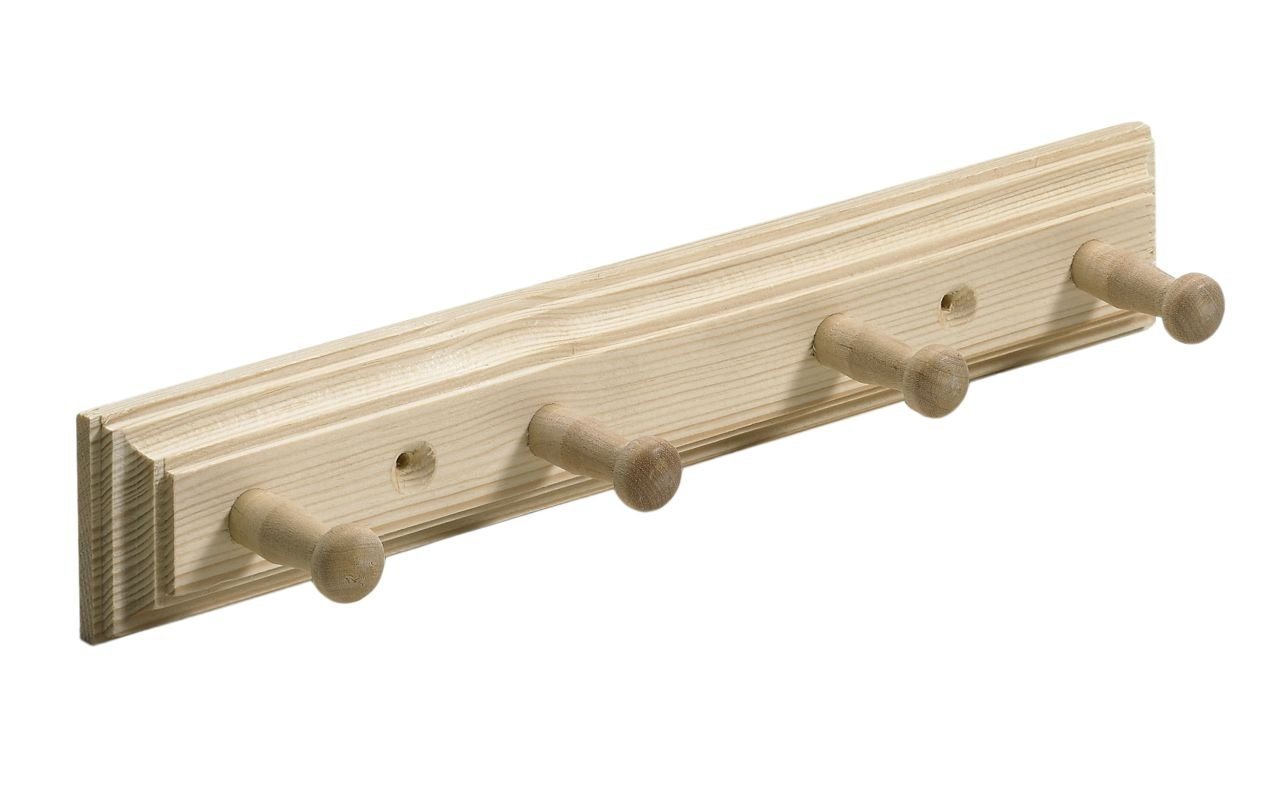 Hettich Garderobenhaken Hettich Holzgarderobe 4 Haken 30,0 x 5,0 x 6,0 cm von Hettich