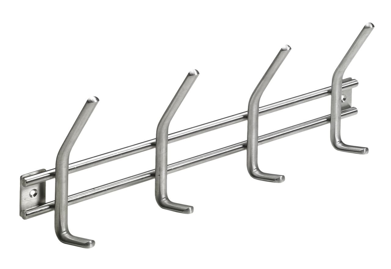 Hettich Garderobenleiste 4 Haken 35,5 x 14,0 x 5,0 cm Edelstahl von HETTICH