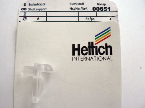 Hettich Glas-Bodenträger transparent, Ø 5 mm, 4 Stück, Artikelnr. 651 von Hettich