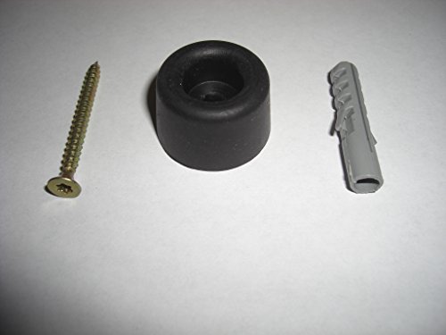 Hettich Gummipuffer,Türstopper, Wandtürstopper, Bodentürstopper, Gummi schwarz, ø 30, Höhe 18mm, mit 8er Dübel und 4x45 Torxschraube von Hettich