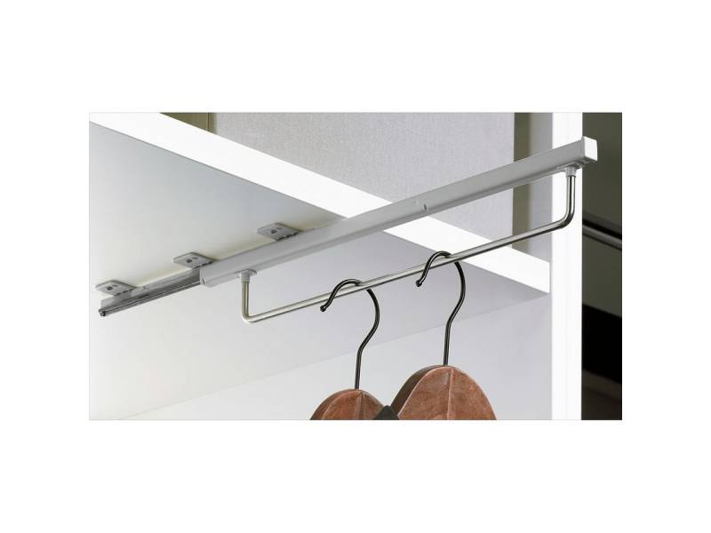 Hettich Möbelbeschlag Kleiderbügelhalter mit Auszugsführung auf Quadro Basis, 350 mm, silber von Hettich