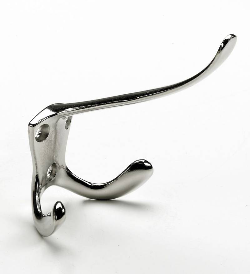 Hut- und Mantelhaken, 76 x 96 x 90 mm, Zinkdruckguss vernickelt Hut- und Mantelhaken, 76 x 96 x 90 mm, Zinkdruckguss vernickelt von Hettich