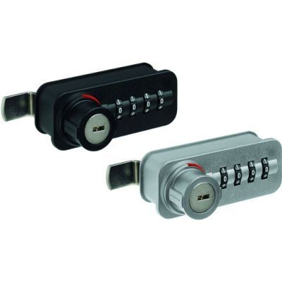 MB-Zahlenschloss, mit Riegel 9206724, Kunststoff/Stahl schwarz matt, links von Hettich