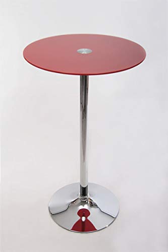 HeuSa Tech Bistro Tisch Glasplatte rund 102 cm Tischplatte Glastisch Stehtisch Modell Berlin (Rot) von HeuSa Tech