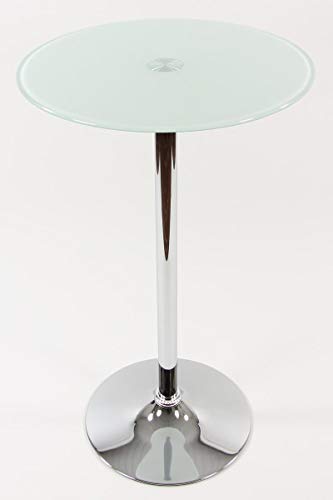 HeuSa Tech Bistro Tisch Glasplatte rund 102 cm Tischplatte Glastisch Stehtisch Modell Berlin (Weiß) von HeuSa Tech