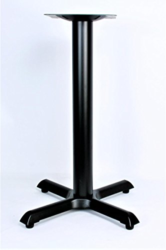 Tischgestell, 72 cm, schwarz, Kreuzfuß aus Gusseisen, Kiel" mit verstellbaren Bodengleitern von HeuSa Tech