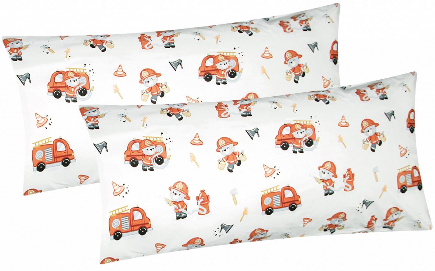 Heubergshop Kissenbezug, (2 Stück), 2er Set 40x80cm Feuerwehr Kissenbezug Kinder (KY-Feuerwehrmann-40x80) von Heubergshop