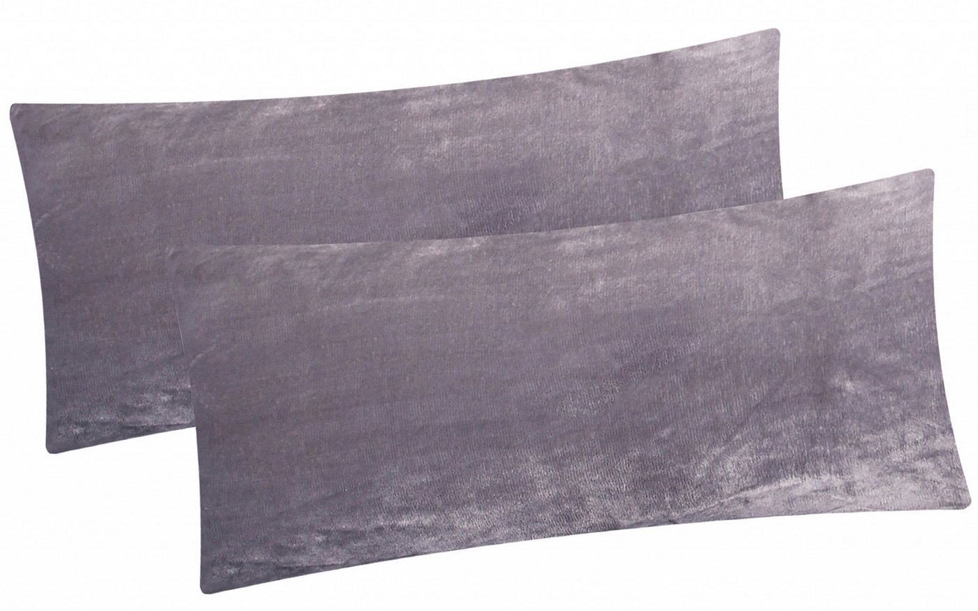Heubergshop Kissenbezug, (2 Stück), Fleece 40x80cm Winter - Anthrazit - flauschig weich warm Kissenhülle von Heubergshop