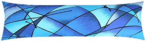 Heubergshop Seersucker Seitenschläferkissen Bezug 40x145cm - Blaue Streifen - Wildes Muster - 100% Baumwolle, Stillkissenbezug (SB-183/2-S) von Heubergshop
