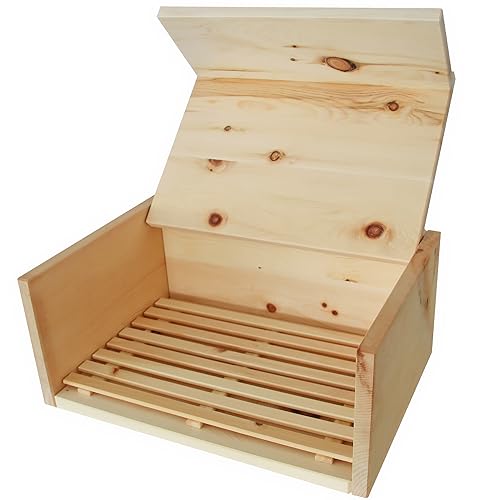 Heubergshop Zirbenbrotkasten Zirbenbrotdose aus Zirbenholz - 40 x 28 x 16,5 cm - inkl. Zirbenholz-Gitter Deckel aufklappbar von Heubergshop