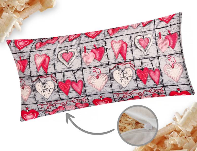 Heubergshop Zirbenkissen, 1-tlg., 40x80cm Gefüllt mit Zirben - Landhaus, Herzen (Zirbe-358/1-40x80) von Heubergshop