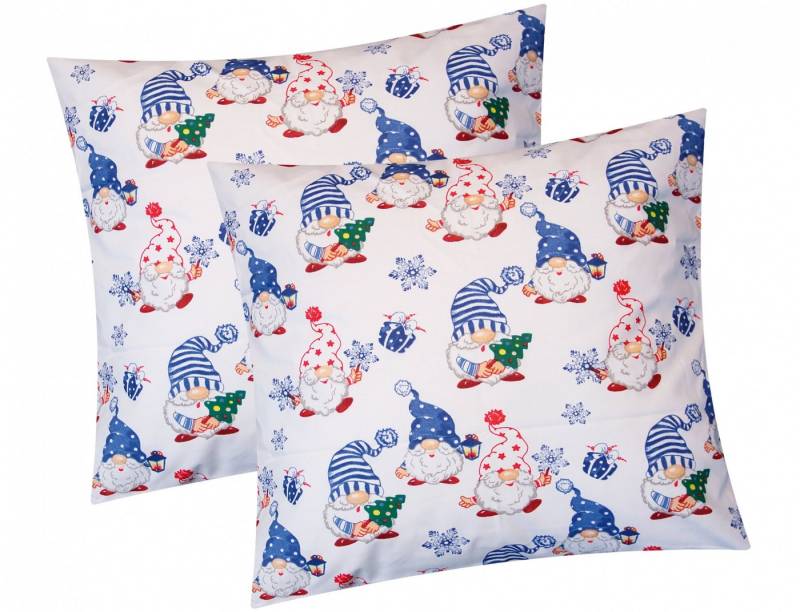 Heubergshop Kissenbezug, (2 Stück), 2er Set 40x40cm Zwerge mit geschenken 100% Baumwolle (KY-Zwerg-40x40) von Heubergshop
