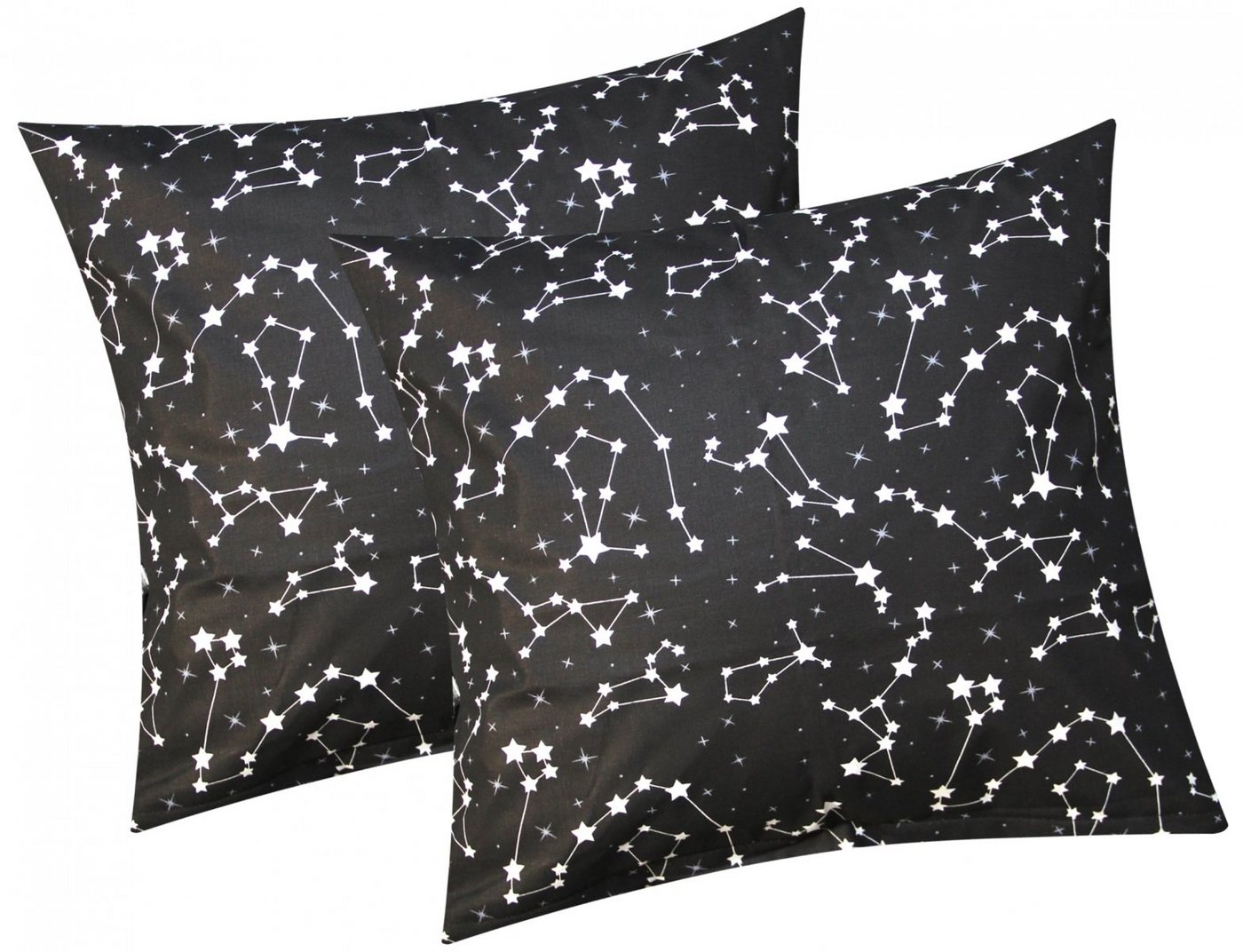 Heubergshop Kissenbezug, (2 Stück), 40x40cm Kissenhülle Sternenhimmel Sternzeichen Baumwolle (540/1-40x40) von Heubergshop