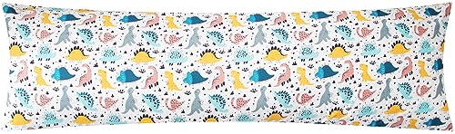 Renforcé Seitenschläferkissen Bezug 40x145cm - Dinosaurier - 100% Baumwolle, Kissenbezug, Kinder (KY-Dino) von Heubergshop