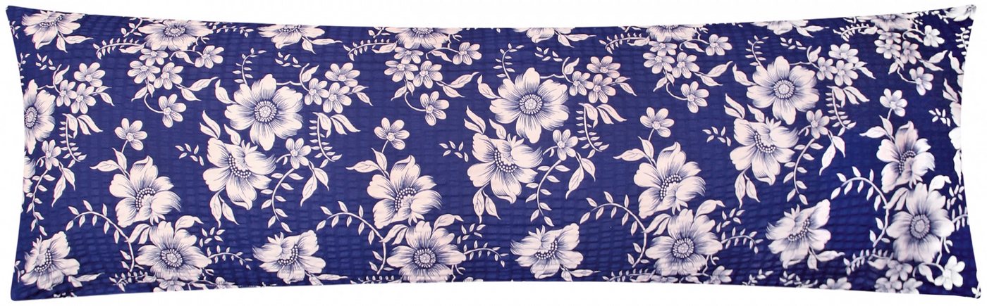 Seitenschläferkissenbezug, Heubergshop (1 Stück), Seersucker 40x145cm Geblümt Blumen 100% Baumwolle (EW-Blumen-Blau) von Heubergshop