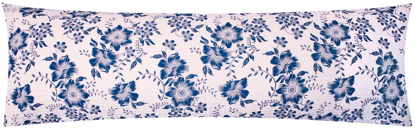 Heubergshop Seitenschläferkissenbezug, (1 Stück), Seersucker 40x145cm Geblümt Blumen 100% Baumwolle (EW-Blumen-Weiß) von Heubergshop