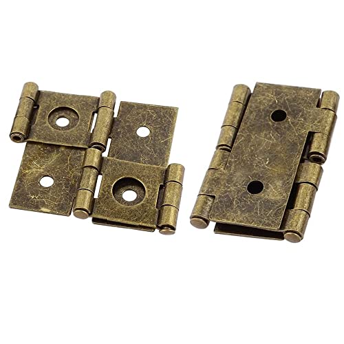 Klappbare Doppelscharniere im Retro-Stil, 360° antike Bildschirmscharniere, Türscharniere, Eisen-Schrankscharnier, 54 mm x 47 mm, Bronze, 10 Stück von Heuskay
